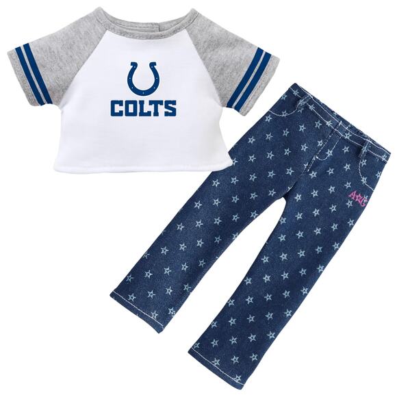 American Girl Doll NFL Indianapolis COLTS TEE + STARRY JEGGINGS Football Outfit! - Picture 1 of 13